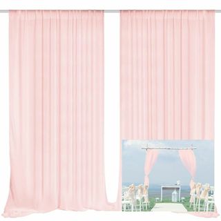 【色: ピンク】EMART 背景布 2点 背景カーテン 150x300cm 結婚(その他)