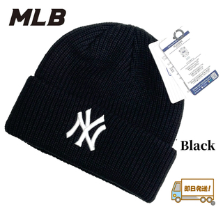 メジャーリーグベースボール(MLB)のMLB NYヤンキース　ニット帽　ニットワッチ　Black 新品　ユニセックス(ニット帽/ビーニー)