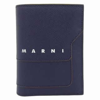 財布マルニ／MARNI 財布 ウォレット レディース 女性 女性用レザー 革 本革 ネイビー 紺  PFMOW02U23LV520 Z326T TRUNK TRIFOLD トランク トリフォールドウォレット 三つ折り