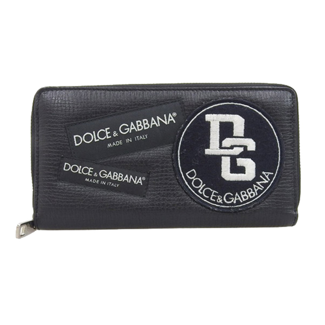 財布DOLCE & GABBANA ドルチェアンドガッバーナ レザー ラウンドファスナー 長財布 BP1672 ブラック gy