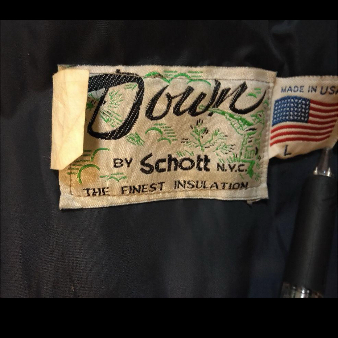 schott(ショット)の【80年代】ショット　レザー切り替えダウンジャケット メンズのジャケット/アウター(ダウンジャケット)の商品写真