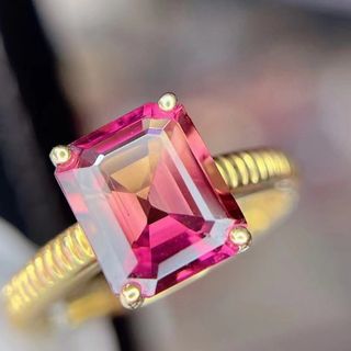 プレゼント天然トルマリン リング2.33ct k18 #