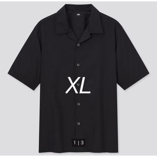 ユニクロ(UNIQLO)のユニクロ オープンカラーシャツ 黒 XL(シャツ)