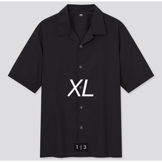 ユニクロ(UNIQLO)のユニクロ オープンカラーシャツ 黒 XL(シャツ)
