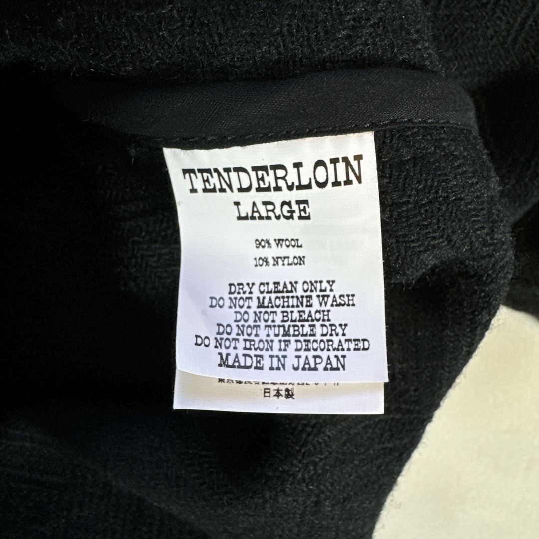 TENDERLOIN(テンダーロイン)の美品　テンダーロイン メルトン JKT 3ボタン ノーカラー ジャケット　黒　L メンズのジャケット/アウター(ノーカラージャケット)の商品写真