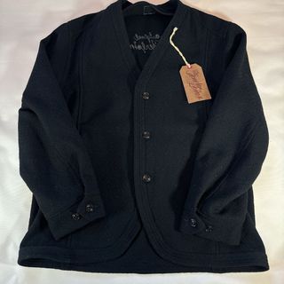 テンダーロイン(TENDERLOIN)の美品　テンダーロイン メルトン JKT 3ボタン ノーカラー ジャケット　黒　L(ノーカラージャケット)