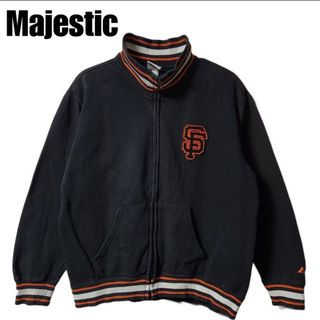 マジェスティック(Majestic)のMajestic サンフランシスコジャイアンツ　ジップアップ　黒　サイズXL相当(スウェット)