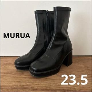 ムルーア(MURUA)のMURUA  チャンキーヒール　スクエア　ミドルブーツ　サイズ36(23.5)(ブーツ)