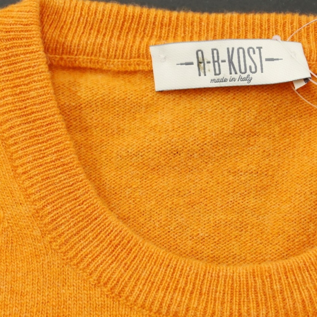 【中古】A-B-KOST イタリア製 ハイゲージウール クルーネックニット オレンジ【サイズ50】【メンズ】 メンズのトップス(ニット/セーター)の商品写真