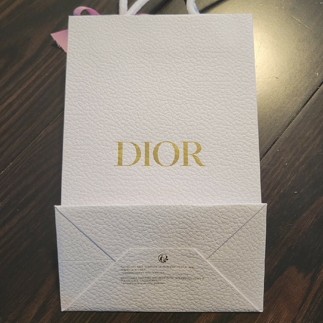 Dior 紙袋 ピンクのリボン付き レディースのバッグ(ショップ袋)の商品写真