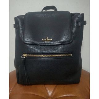 ケイトスペードニューヨーク(kate spade new york)のKate spade リュック 黒　牛革　バックパック　ケイトスペード(リュック/バックパック)