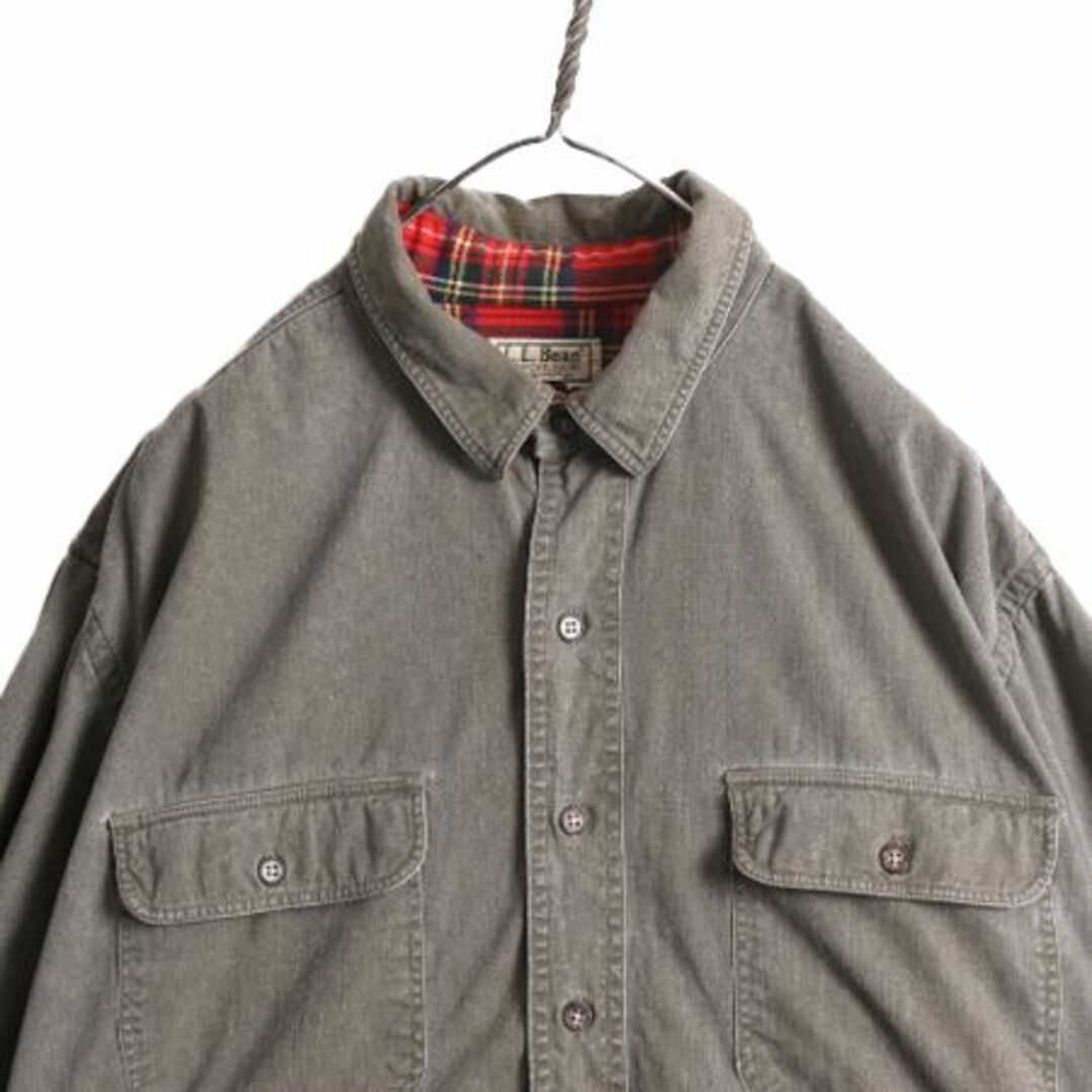 レビュー高評価の商品 L.L.Bean 長袖 ダック コットン エルエルビーン USA製 80s - 男性用