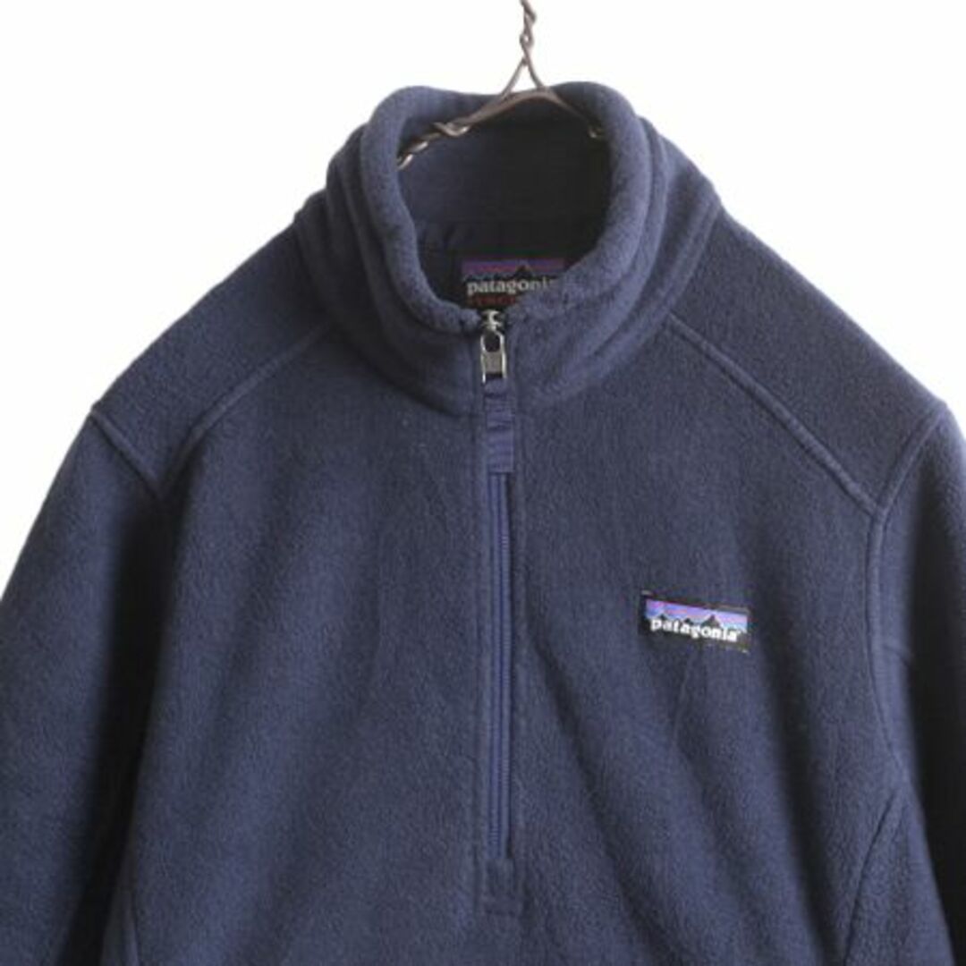 patagonia(パタゴニア)のUS企画 18年製 パタゴニア クラシック シンチラ マースピアル レディース S Patagonia フリース ジャケット プルオーバー ハーフジップ 紺 レディースのジャケット/アウター(ブルゾン)の商品写真