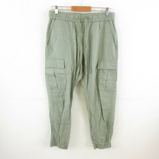 ジェイクルー(J.Crew)のジェイクルー J.CREW カーゴパンツ ジョガー ロング リネン混 カーキ M(スラックス)