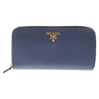 プラダ(PRADA)のPRADA プラダ SAFFIANO METAL サフィアーノメタル ラウンドファスナーロングウォレット 長財布 1ML506 ブルー(長財布)