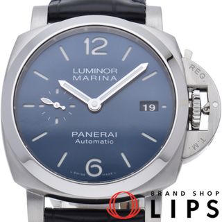 パネライ(PANERAI)のパネライ ルミノール マリーナ 42mm ブルー Luminor Marina PAM01393 箱 保証書 バンド SS/革 メンズ時計 ブルー 仕上げ済 美品 【中古】(その他)