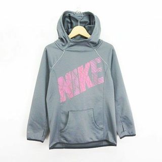 ナイキ(NIKE)のナイキ パーカー 長袖 プルオーバー ロゴ 指穴 裏フリース M グレー(その他)