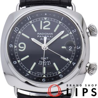 パネライ(PANERAI)のパネライ ラジオミール GMT アラーム Radiomir GMT Alarm PAM00098 箱 保証書 SS/革 メンズ時計 ブラック 仕上げ済 美品 【中古】(その他)