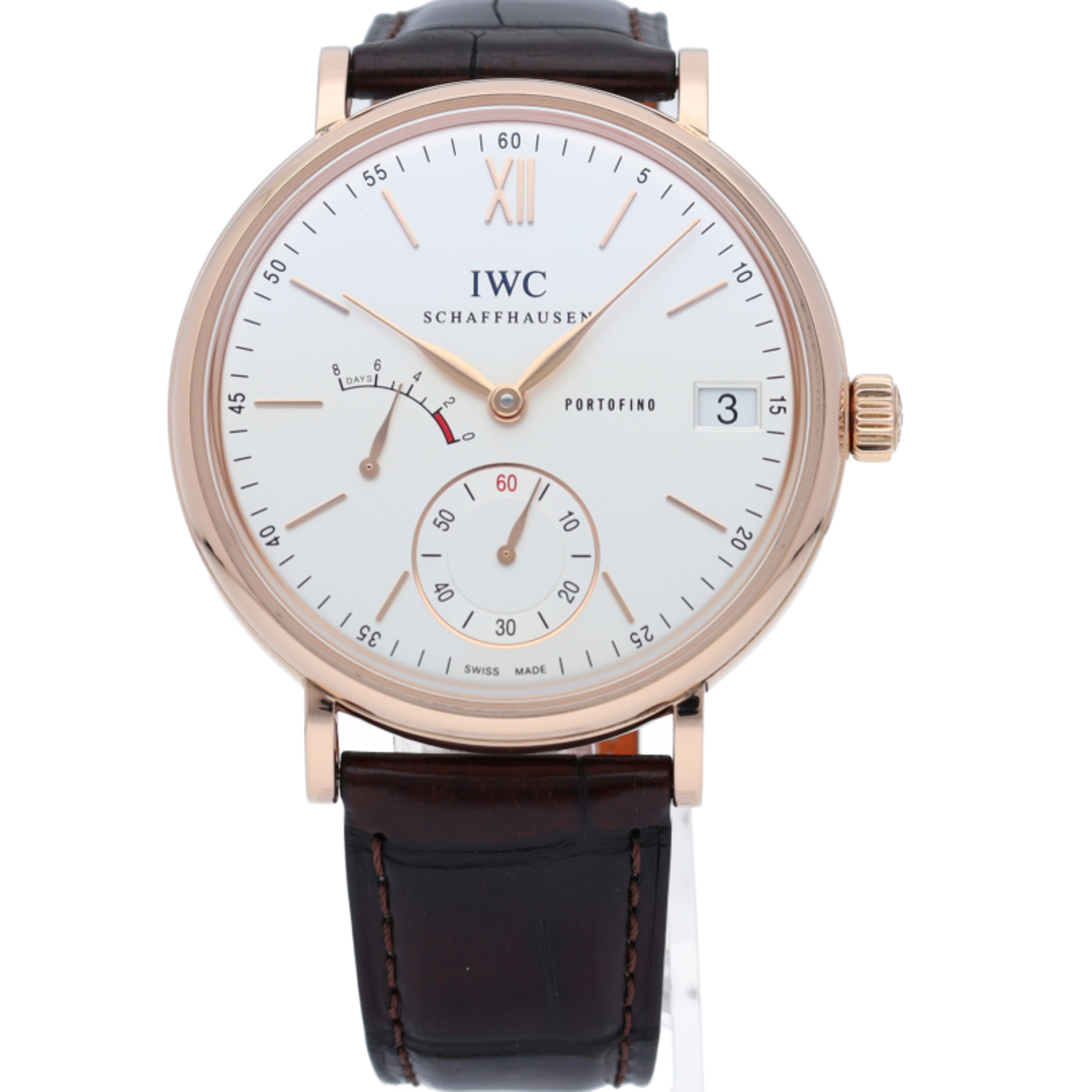 IWC(インターナショナルウォッチカンパニー)のインターナショナルウォッチカンパニー IWC ポートフィノ ハンドワインド 8デイズ Portofino Hand Wind 8Days IW510107 箱 保証書 K18PG/革 メンズ時計 ホワイト 仕上げ済 美品 【中古】 メンズの時計(その他)の商品写真