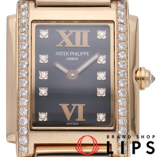 パテックフィリップ(PATEK PHILIPPE)のパテック フィリップ TWENTY-4 ウォッチ ダイヤベゼル ダイヤブレス 10Pダイヤ TWENTY-4 4908/30R-001 箱 保証書 K18PG レディース時計 ブラック 仕上げ済 美品 【中古】(腕時計)