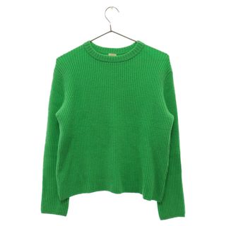 HERMES S/S Cashmere Blend Knit エルメス ショートスリーブカシミヤブレンドニット 半袖 シルク混 袖ライン エメラルドグリーン サイズL【231223】【-C】【me04】