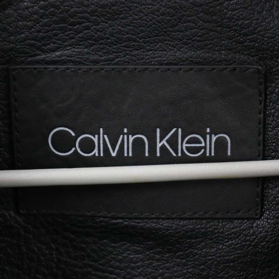 Calvin Klein(カルバンクライン)のCalvin Klein カルバンクライン ジップアップファーレザージャケット ブラック CM99P419 メンズのジャケット/アウター(フライトジャケット)の商品写真