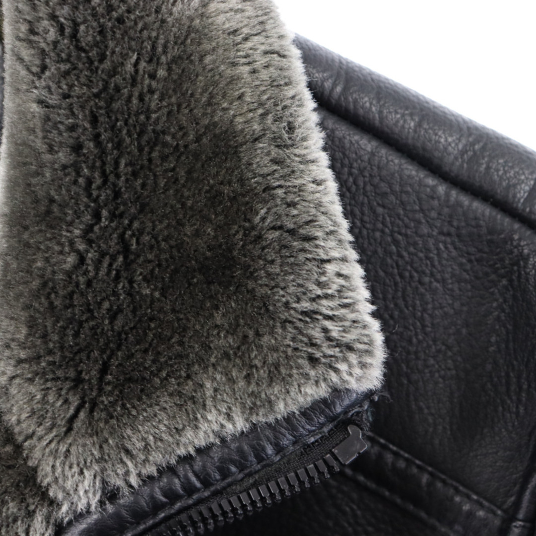 Calvin Klein(カルバンクライン)のCalvin Klein カルバンクライン ジップアップファーレザージャケット ブラック CM99P419 メンズのジャケット/アウター(フライトジャケット)の商品写真