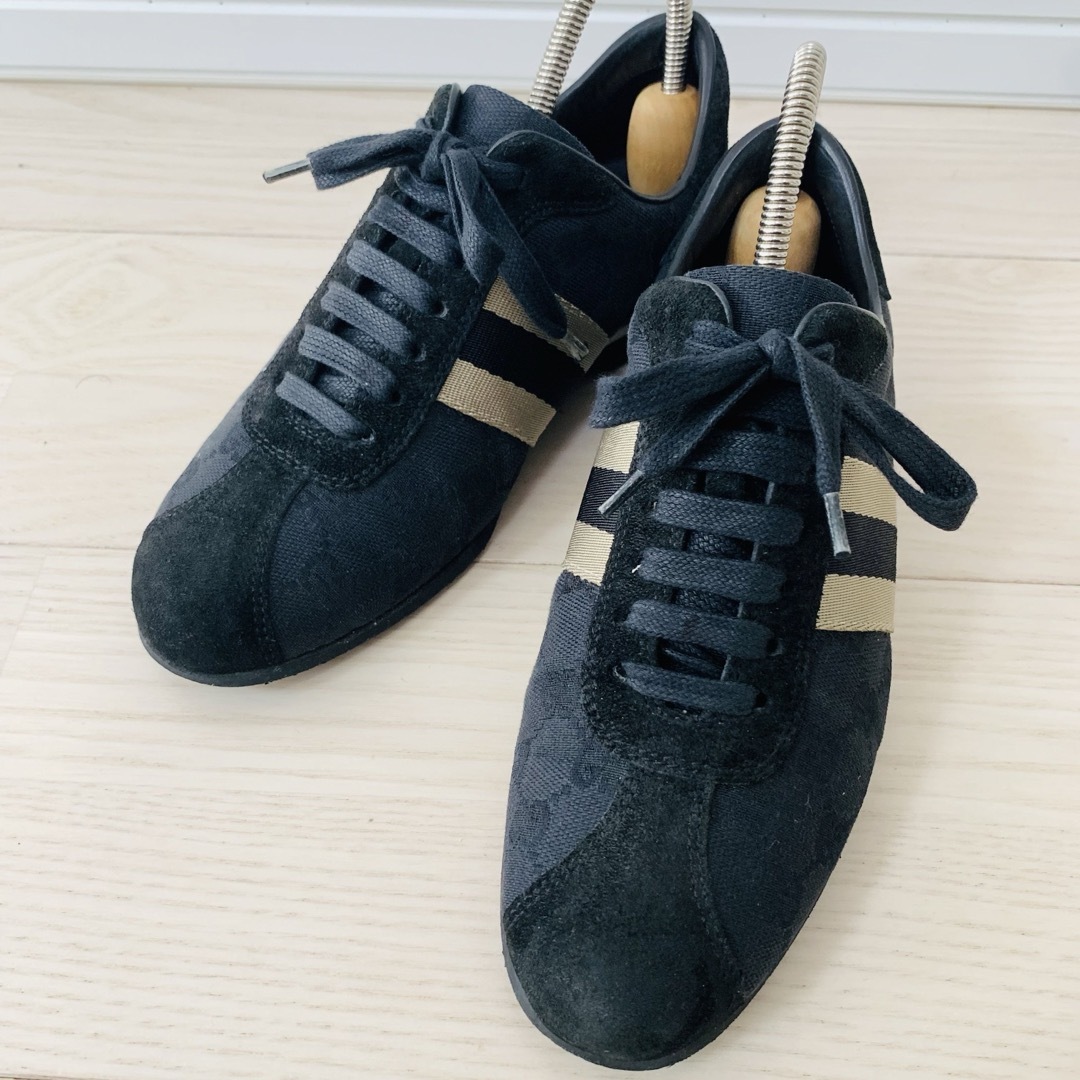 Men's Gucci Ace sneaker with Web in black GG Supreme canvas