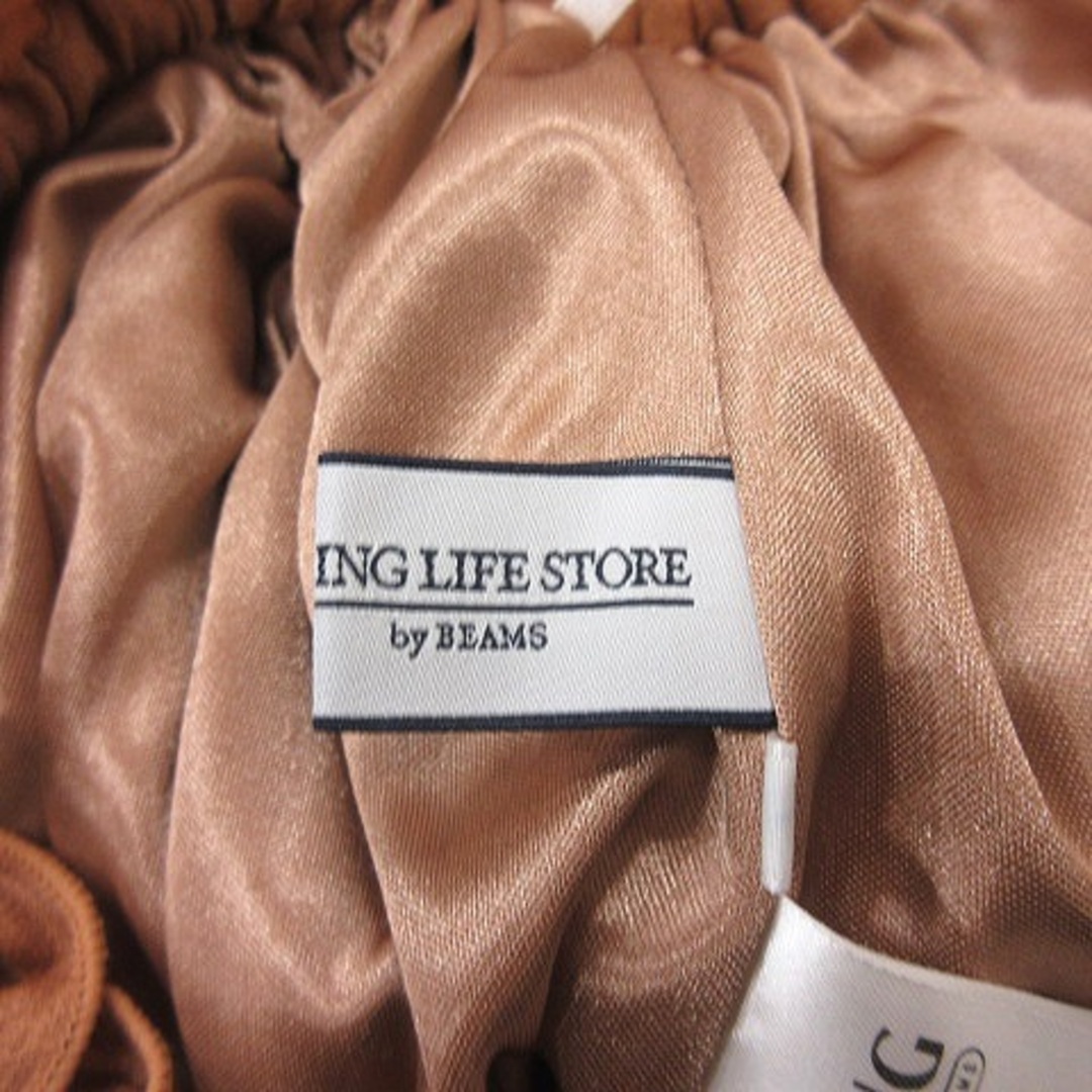 B:MING LIFE STORE by BEAMS(ビーミング ライフストア バイ ビームス)のビーミングバイビームス フレアスカート ギャザー ロング M  黄土色  ■MO レディースのスカート(ロングスカート)の商品写真