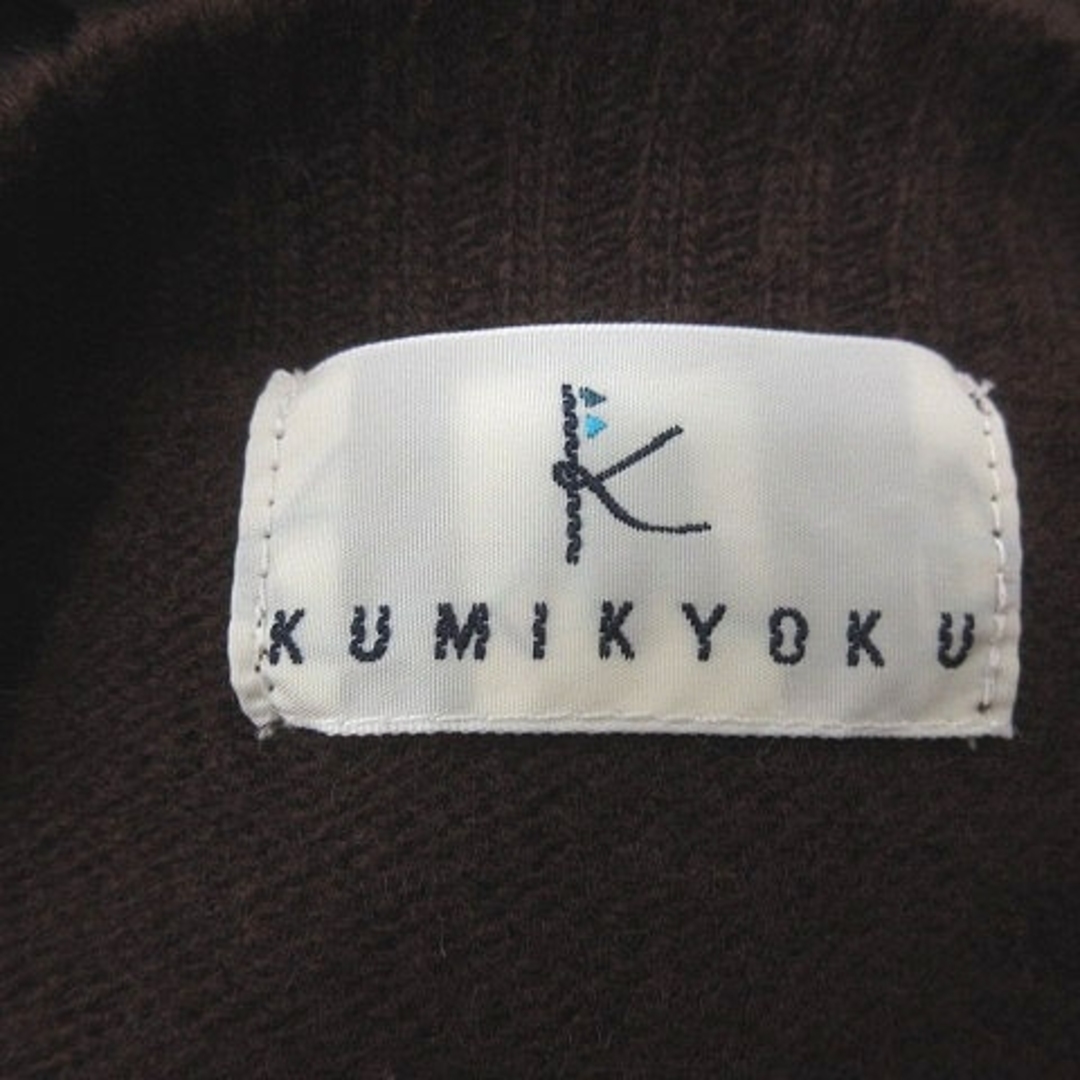 kumikyoku（組曲）(クミキョク)のクミキョク 組曲 ニット カットソー チェック ウール 長袖 2 茶 ベージュ レディースのトップス(ニット/セーター)の商品写真