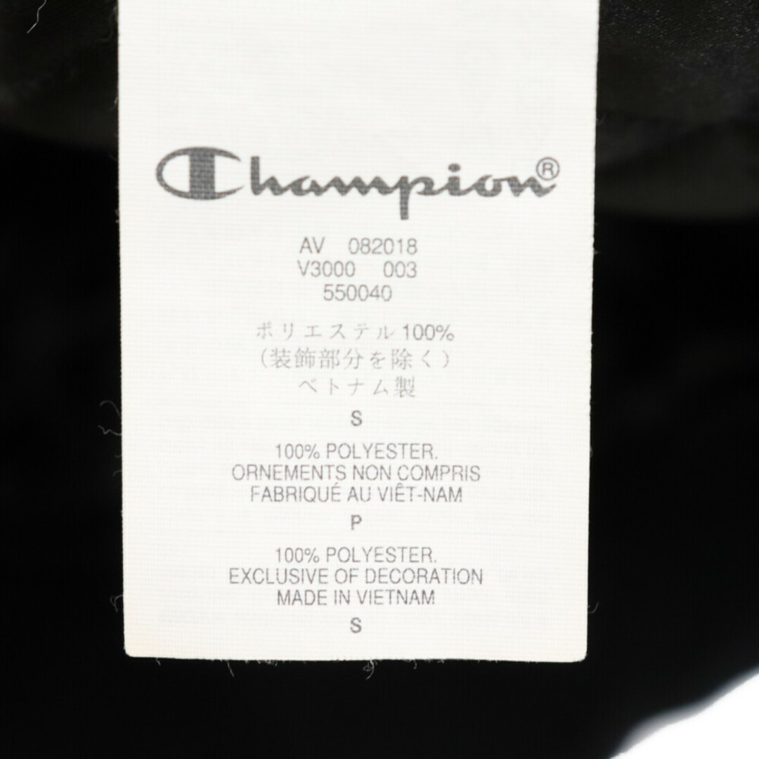 Supreme(シュプリーム)のSUPREME シュプリーム 18AW×champion hooded satin varsity jacket チャンピオン フーデッド バーシティ ジャケット ブラック メンズのジャケット/アウター(フライトジャケット)の商品写真