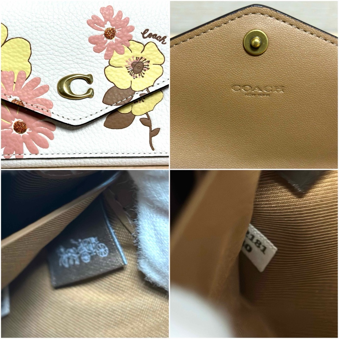 COACH(コーチ)の✨新品未使用✨COACH コーチ レザー フラワー 花柄 二つ折り長財布 レディースのファッション小物(財布)の商品写真