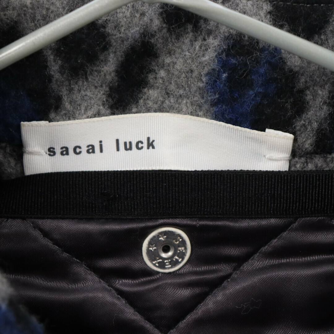 sacai luck(サカイラック)のsacai luck サカイ ラック レオパード ロングコート グレー 15AWLU1019 メンズのジャケット/アウター(フライトジャケット)の商品写真