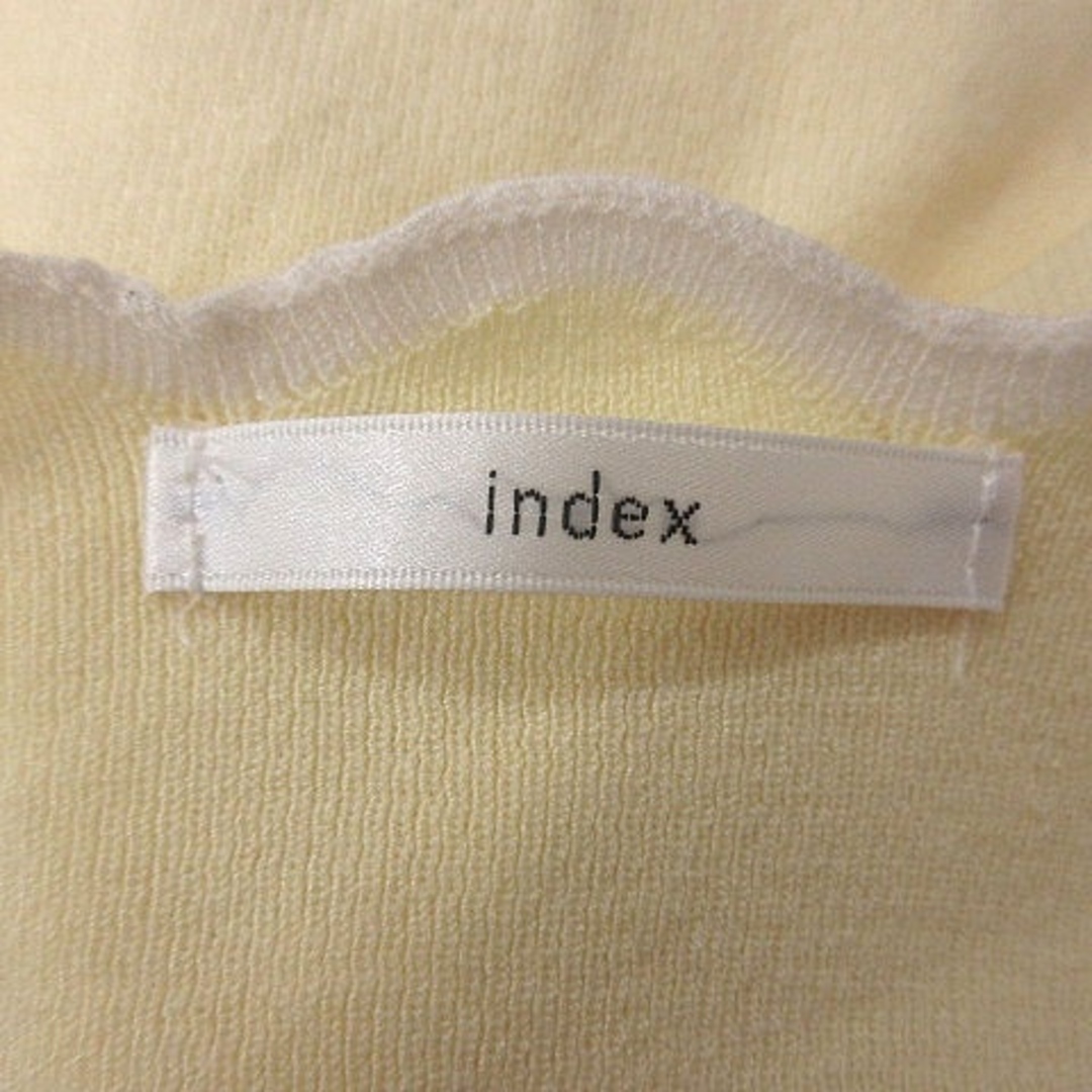 INDEX(インデックス)のインデックス ニット カットソー 長袖 M 黃 イエロー 白 ホワイト レディースのトップス(ニット/セーター)の商品写真