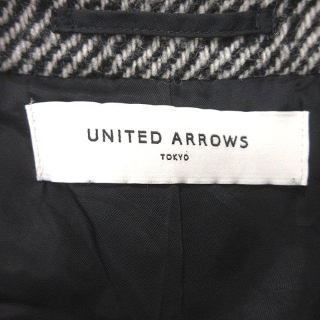 UNITED ARROWS(ユナイテッドアローズ)のユナイテッドアローズ チェスターコート ウール 総柄 総裏地 36 黒 白 レディースのジャケット/アウター(その他)の商品写真