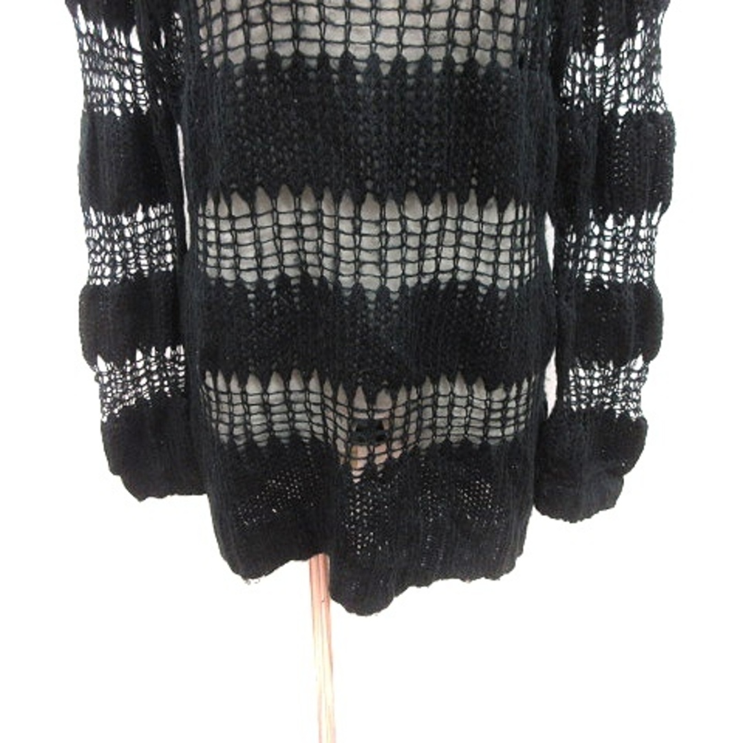 EMODA(エモダ)のエモダ EMODA ニットセーター かぎ編み 長袖 F 黒 ブラック /AU レディースのトップス(ニット/セーター)の商品写真