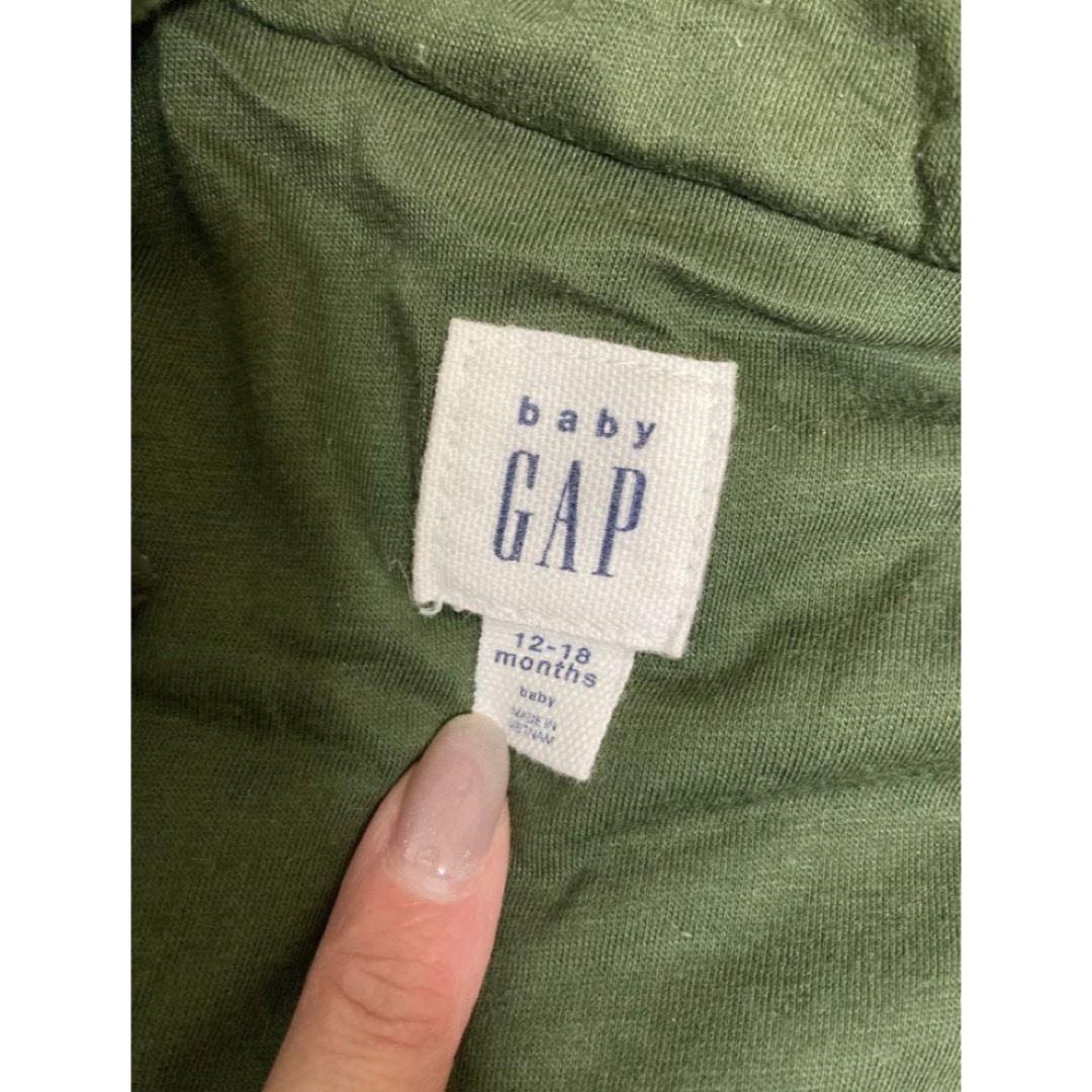 babyGAP(ベビーギャップ)の【80cm】防寒アウター GAP baby ダウン ミリタリー ジャンプスーツ キッズ/ベビー/マタニティのベビー服(~85cm)(カバーオール)の商品写真