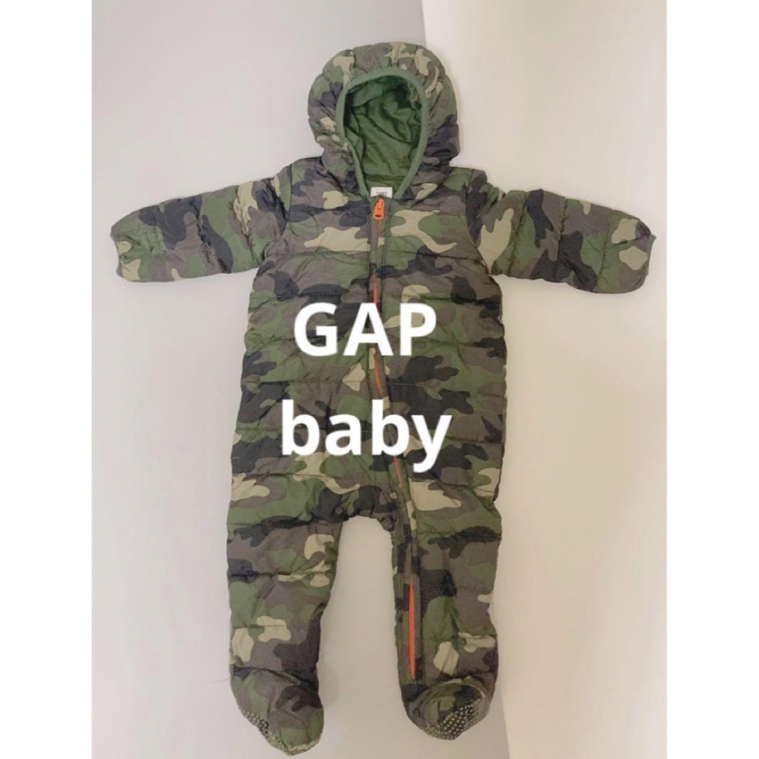 babyGAP(ベビーギャップ)の【80cm】防寒アウター GAP baby ダウン ミリタリー ジャンプスーツ キッズ/ベビー/マタニティのベビー服(~85cm)(カバーオール)の商品写真
