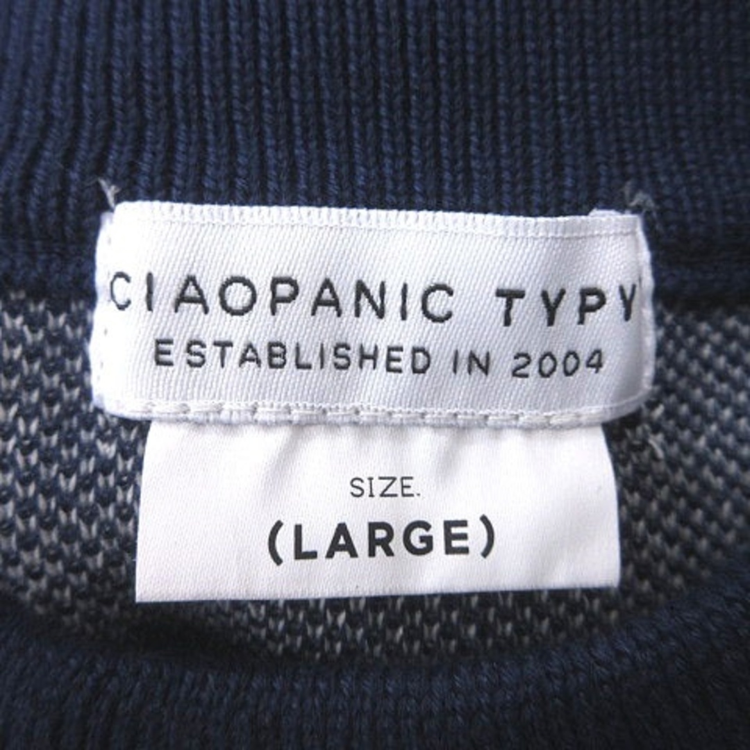 CIAOPANIC TYPY(チャオパニックティピー)のチャオパニック ティピー ニット セーター 長袖 L 青 ブルー 白 ホワイト メンズのトップス(ニット/セーター)の商品写真