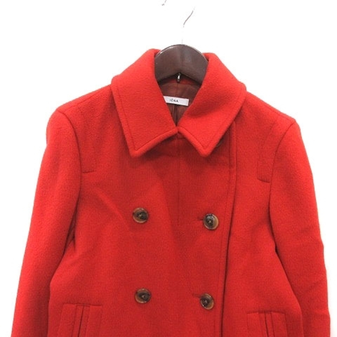 IENA(イエナ)のイエナ ステンカラーコート ショート ダブル 総裏地 ウール 赤 レッド レディースのジャケット/アウター(その他)の商品写真