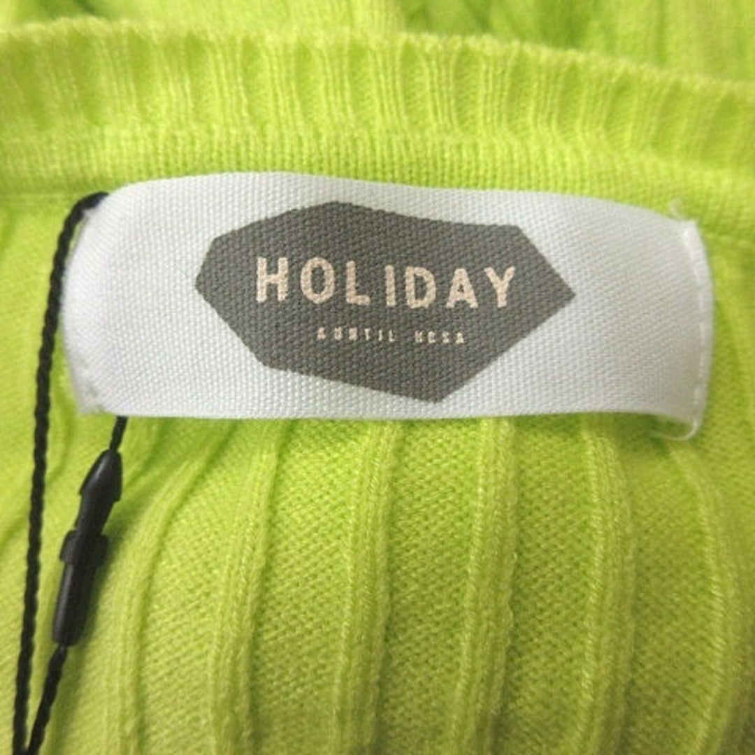 holiday(ホリデイ)のホリデイ holiday ニット カットソー リブ 長袖 F 黃 蛍光イエロー レディースのトップス(ニット/セーター)の商品写真