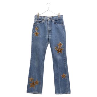 クロムハーツ(Chrome Hearts)のCHROME HEARTS クロムハーツ ×リーバイス LEVI'S サイズ:32インチ U VNTG JEAN BL ORNG TAB 517 レオパードハラコスターパッチ付きウォッシュドデニムパンツ 28(デニム/ジーンズ)