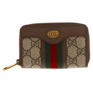 グッチ(Gucci)のGUCCI グッチ GGスプリーム シェリーライン ラウンドファスナー コインケース 小銭入れ 597613 ベージュ(コインケース/小銭入れ)