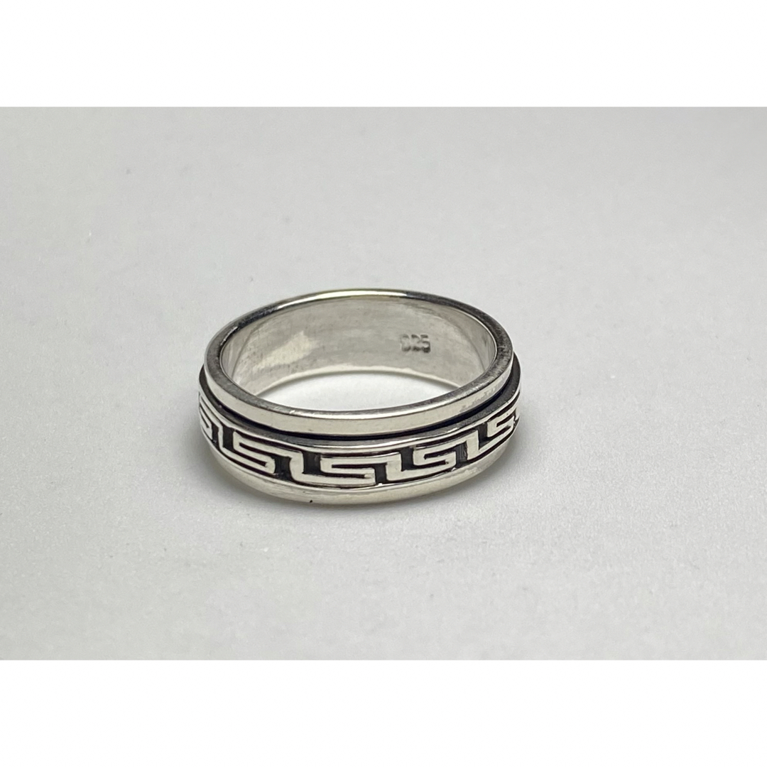 ホピ族クラフト秀作スターリングスピニング SILVER幾何学模様18号　Tポイ2 メンズのアクセサリー(リング(指輪))の商品写真