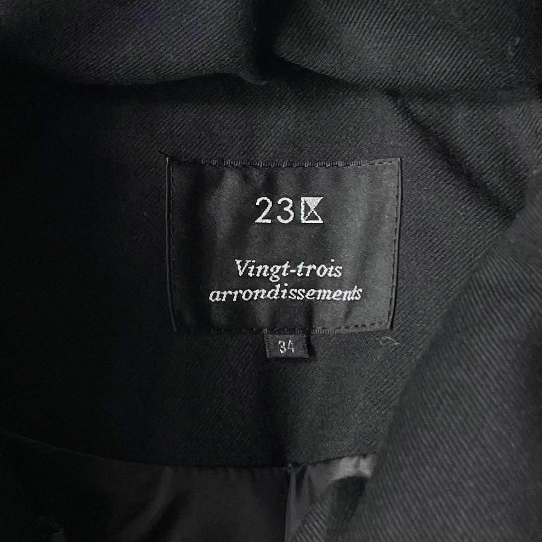 23区(ニジュウサンク)の美品 23区 ショートダウンコート ジャケット 異素材切替 黒 ブラック 34 レディースのジャケット/アウター(ダウンジャケット)の商品写真