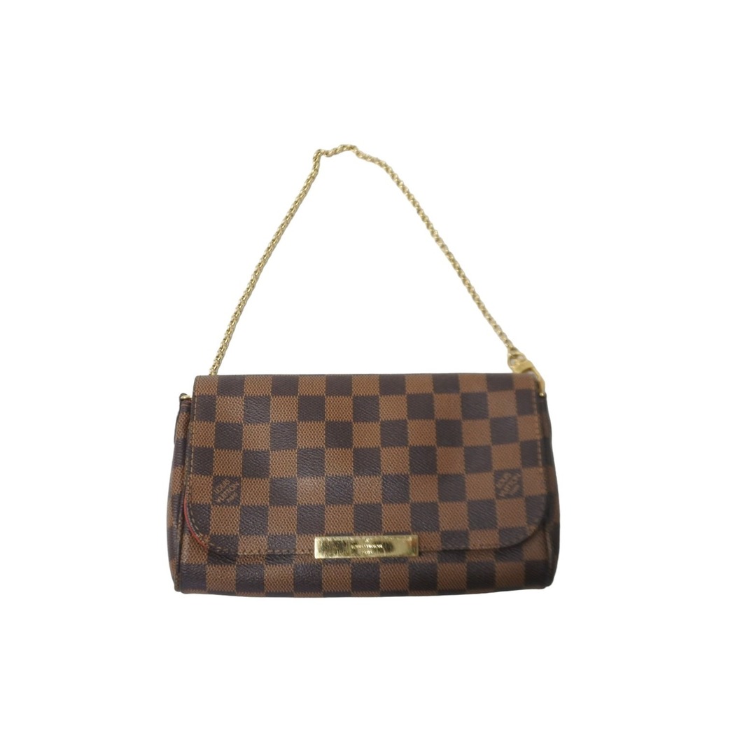 開閉式LOUIS VUITTON ルイヴィトン ショルダーバッグ フェイボリットPM ダミエキャンバス N41276 ブラウン 美品  59287