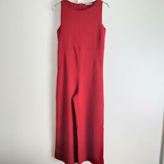 ザラ(ZARA)のザラ ZARA ノースリーブオールインワン メッシュ 赤 おしゃれ チャック付(オールインワン)