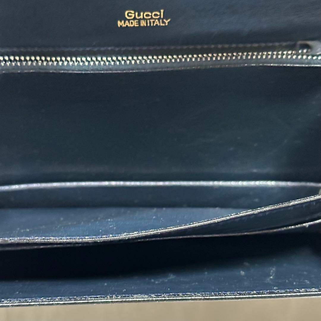 Gucci(グッチ)の【希少品】GUCCI  ヴィンテージ　クラッチバッグ　パーティバッグ　　ネイビー レディースのバッグ(クラッチバッグ)の商品写真