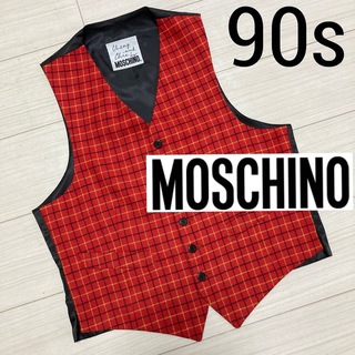 MOSCHINO - 90s 美品■MOSCHINO モスキーノ■ウインドペン チェック ベスト M