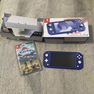 ニンテンドースイッチ(Nintendo Switch)のNintendo Switch lite  ブルー+ ポケモンアルセウス付き(家庭用ゲーム機本体)